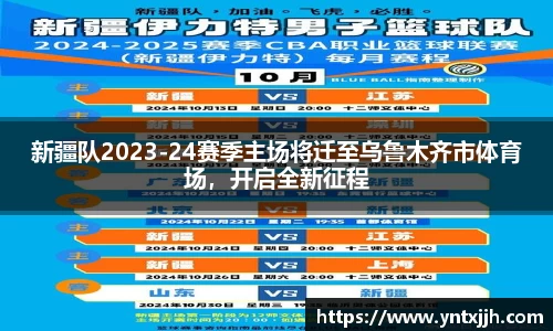 新疆队2023-24赛季主场将迁至乌鲁木齐市体育场，开启全新征程