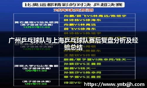 广州乒乓球队与上海乒乓球队赛后复盘分析及经验总结
