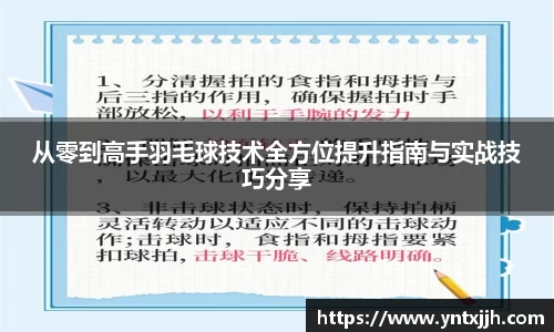 从零到高手羽毛球技术全方位提升指南与实战技巧分享