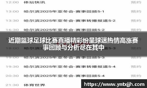 近期篮球足球比赛直播精彩纷呈球迷热情高涨赛事回顾与分析尽在其中